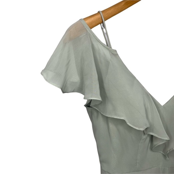 Dessy Collection Ruffled Cold Shoulder Chiffon Maxi Dress Willow Style 3020 - Picture 6 of 9